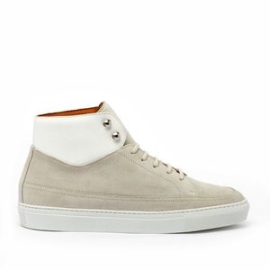 The Fifth Ave Hightop Sneaker in Cream